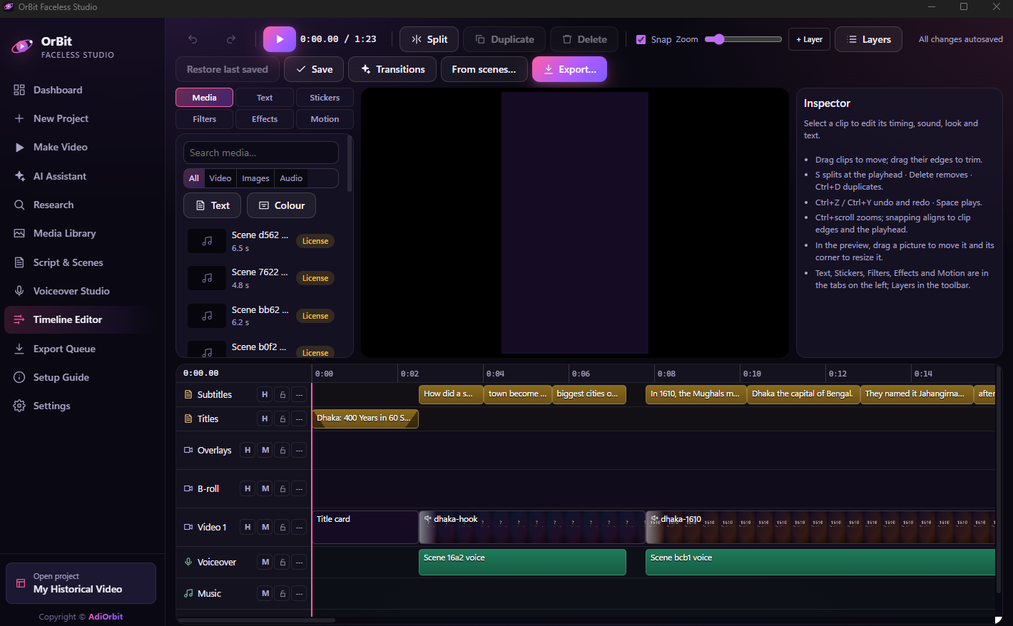 OrBit Faceless and AI Video Making Software screenshot 8