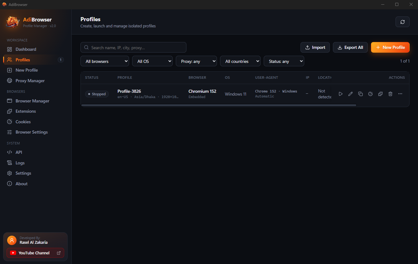Anti Detect Browser Profile Manager screenshot 2