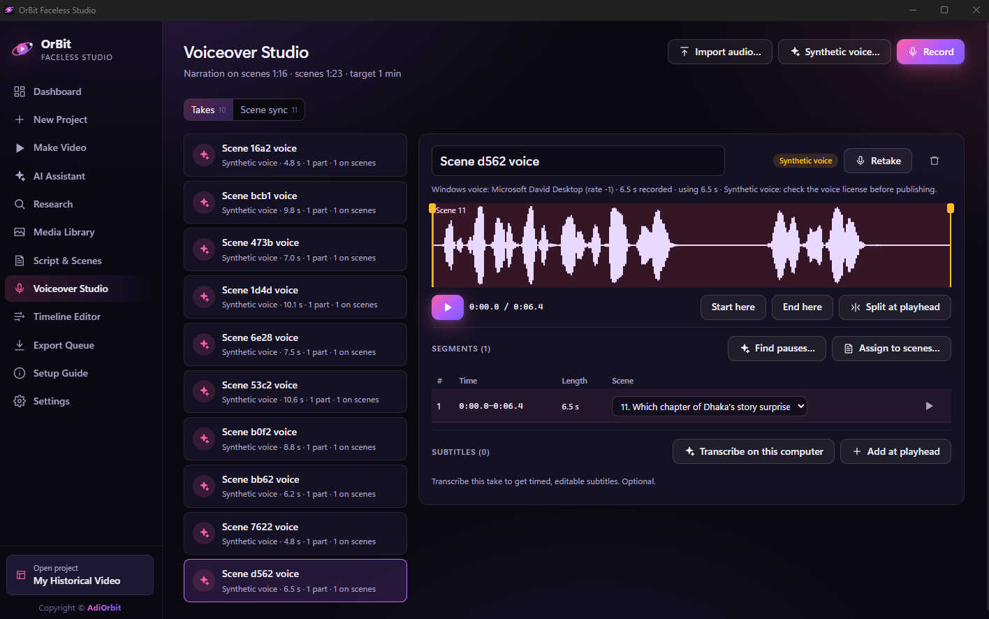 OrBit Faceless and AI Video Making Software screenshot 7