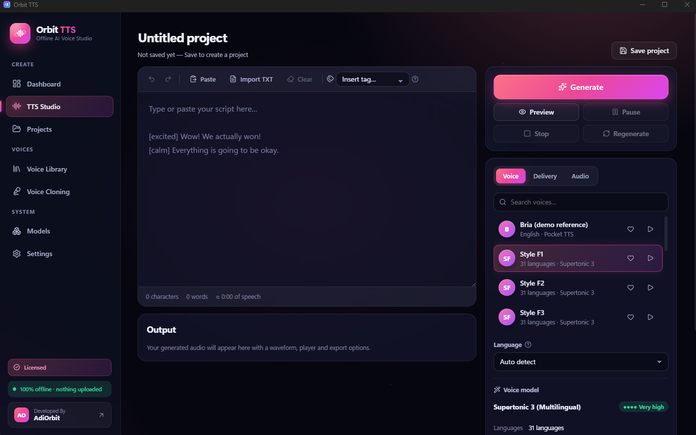 OrBit TTS screenshot 1