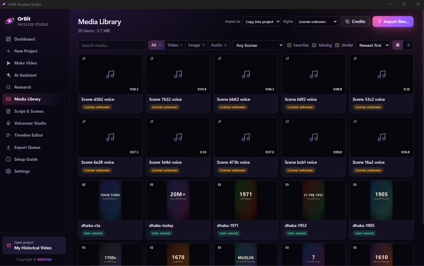 OrBit Faceless and AI Video Making Software screenshot 5